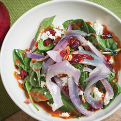 Baby Spinach Salad with Roasted Red Onion